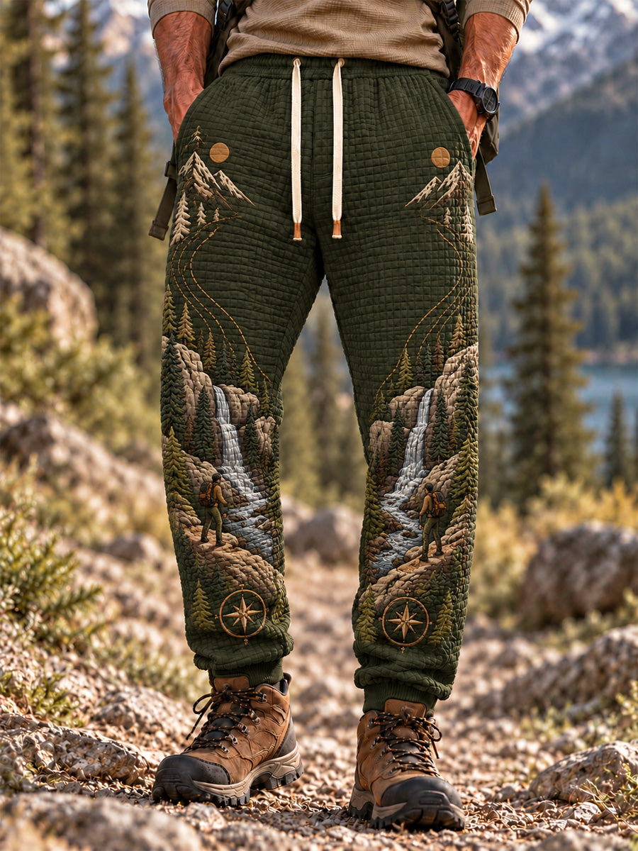 Men's Wilderness Trail Print Hike Lovers Casual Pants