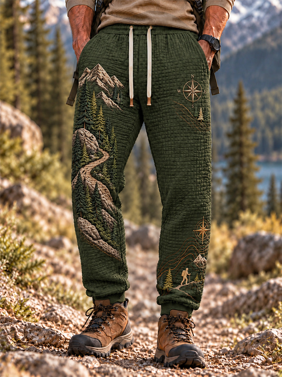 Men's Wilderness Trail Print Hike Lovers Casual Pants