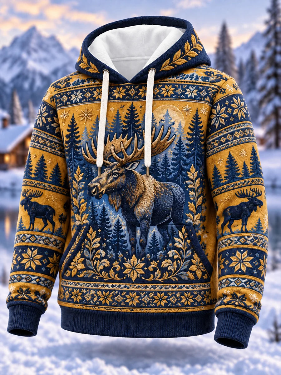 Men's Nordic Forest Animal Hoodie