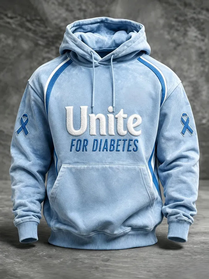 Men's Diabetes Awareness Month Graphic Hoodie