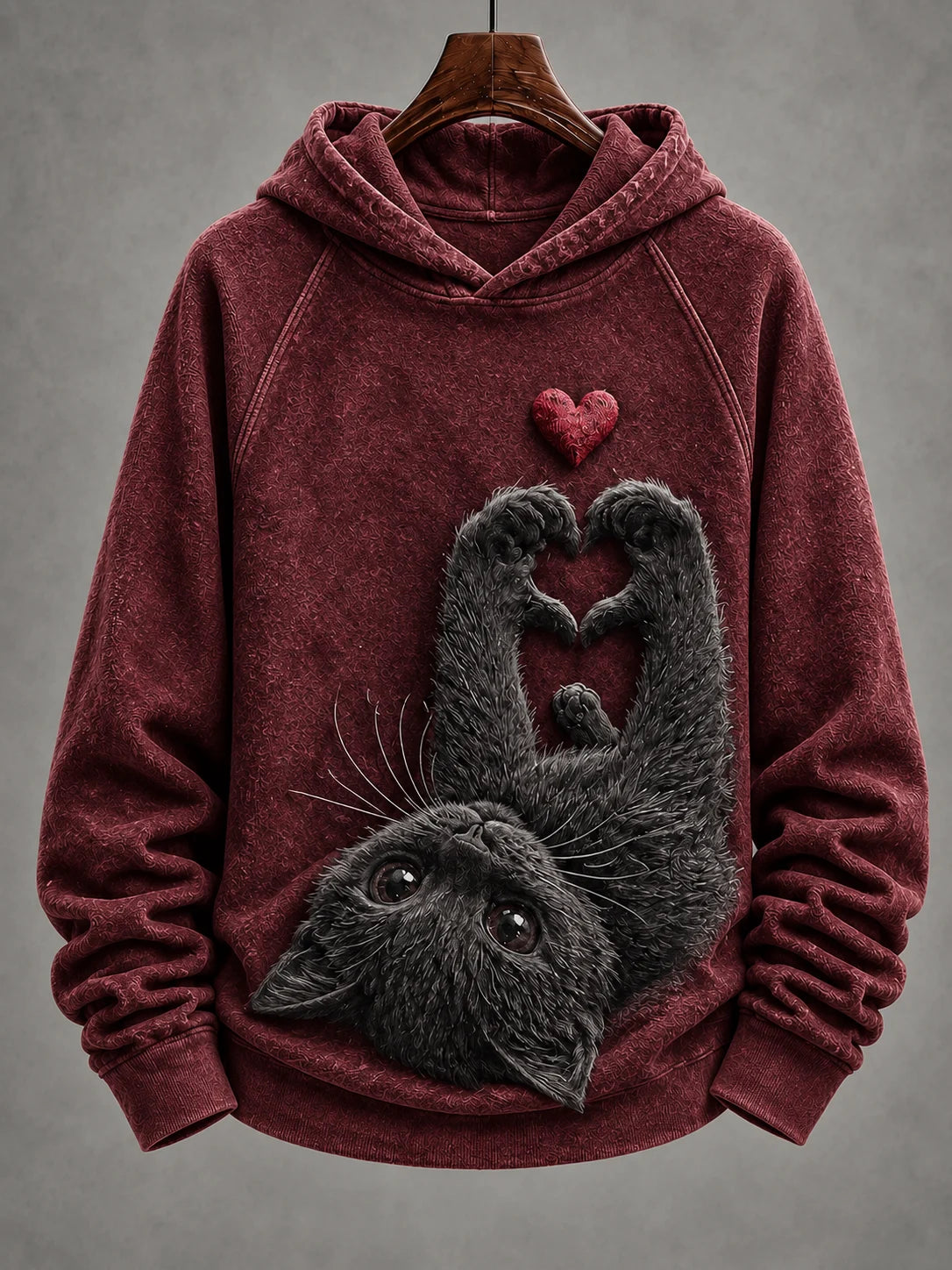 Women's Vintage Cat Print Hoodie