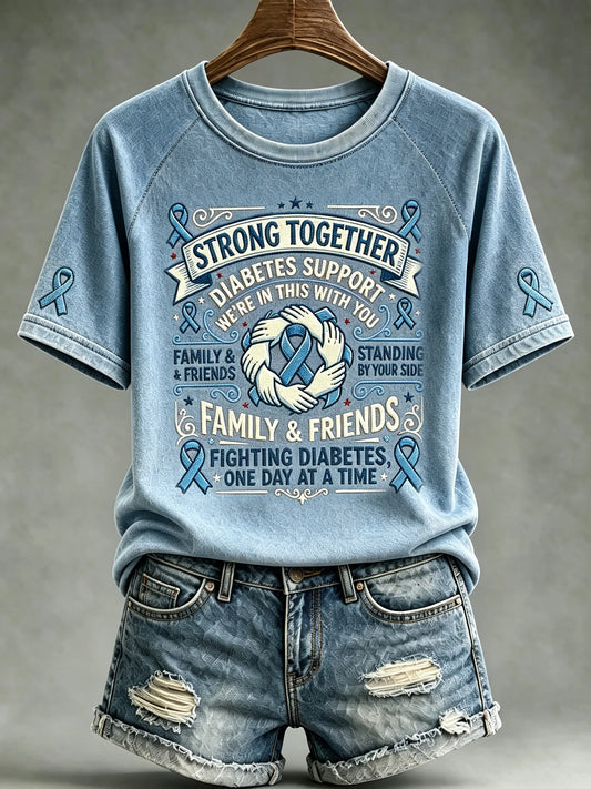 Women's Diabetes Awareness Graphic Casual Top