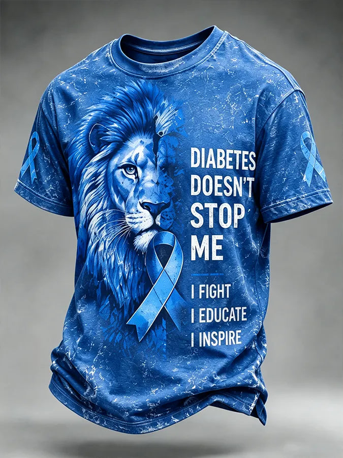 Diabetes Awareness Printed Short-Sleeve T-Shirt