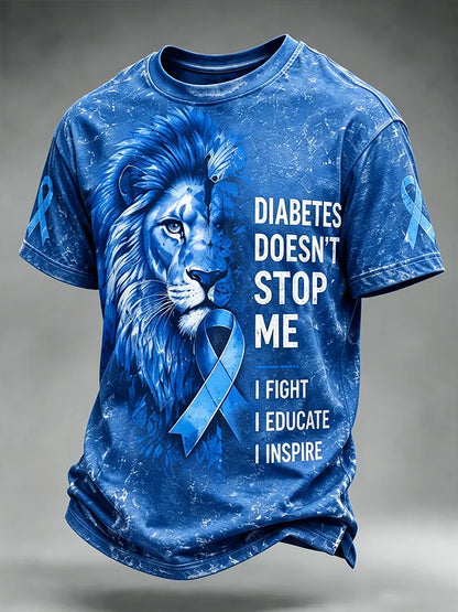 Diabetes Awareness Printed Short-Sleeve T-Shirt
