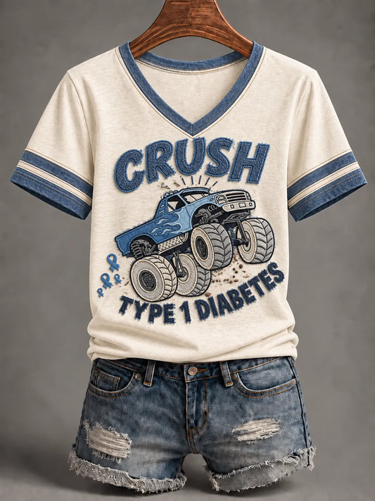 Women'S Diabetes Awareness Print T-Shirt