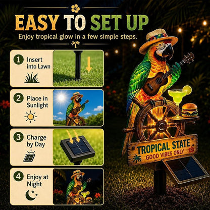 Solar-Powered Tropical Parrot Garden Light - Outdoor LED Yard Decor For Patio, Pathway & Garden