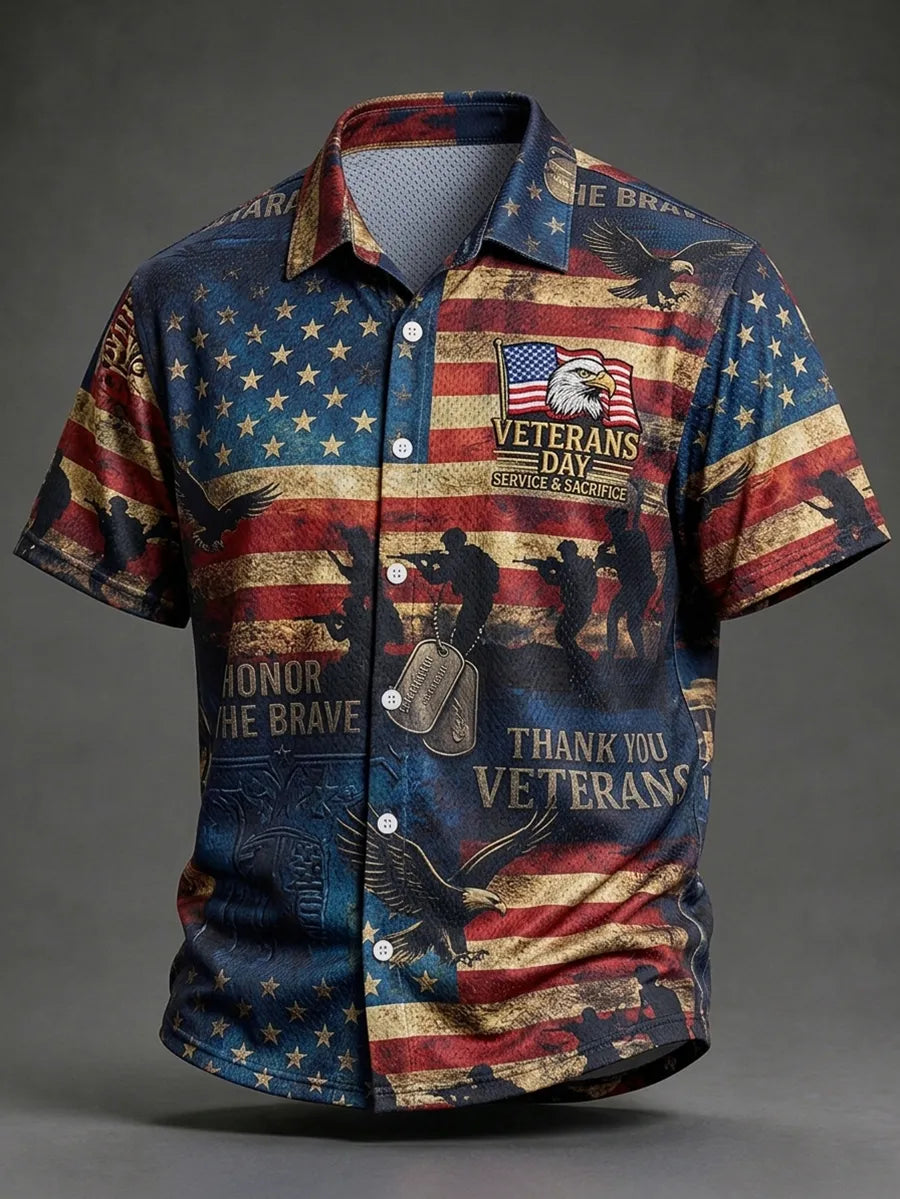 🎖️Men's U.S. Veterans Day Waffle Short-Sleeve Shirt