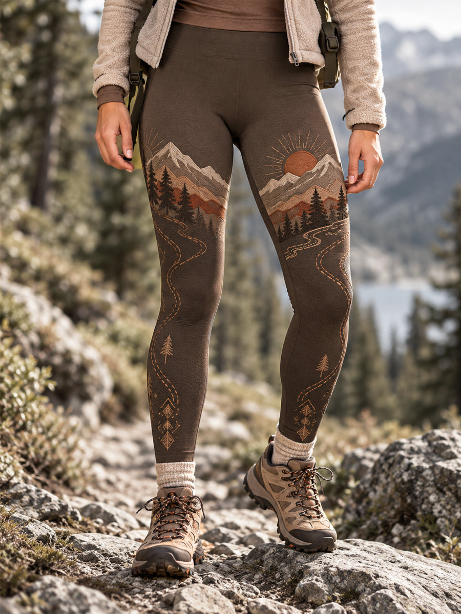 Women's Wilderness Trail Print Hike Lovers Leggings