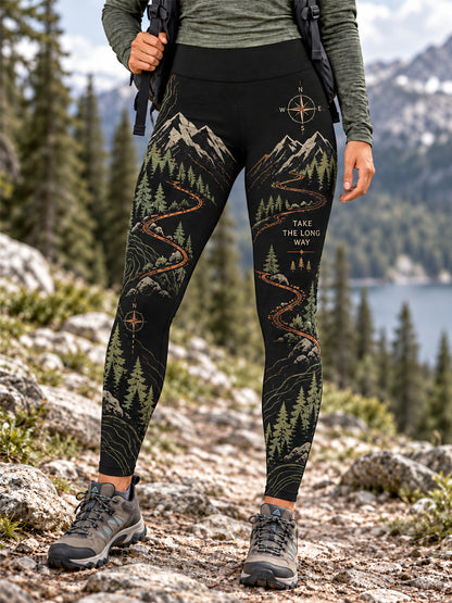 Women's Wilderness Trail Print Hike Lovers Leggings