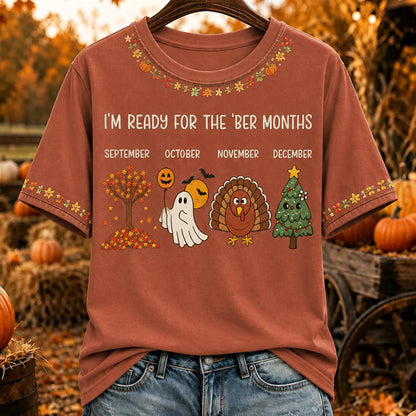 Vintage Women's I'm Ready For The Ber Months Cute Print T‑shirt