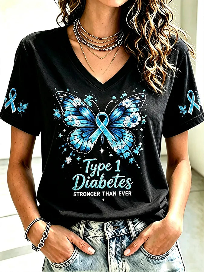 Women's Diabetes Awareness Print Top