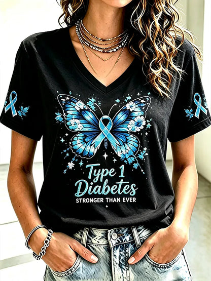 Women's Diabetes Awareness Print Top