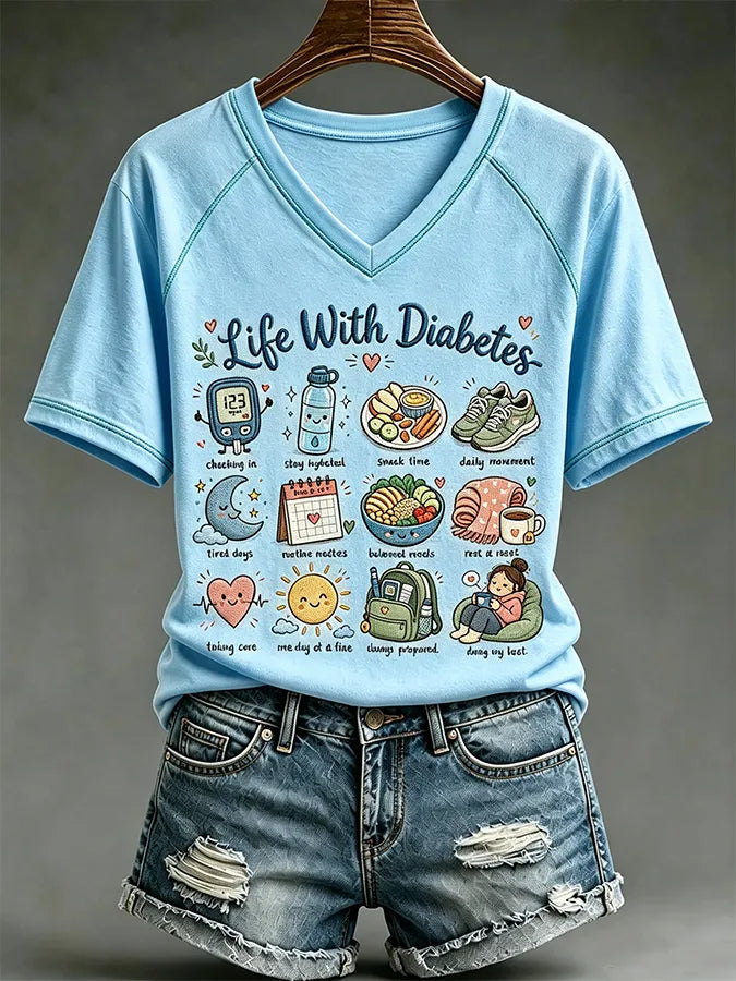 Women's Diabetes Awareness Print Top