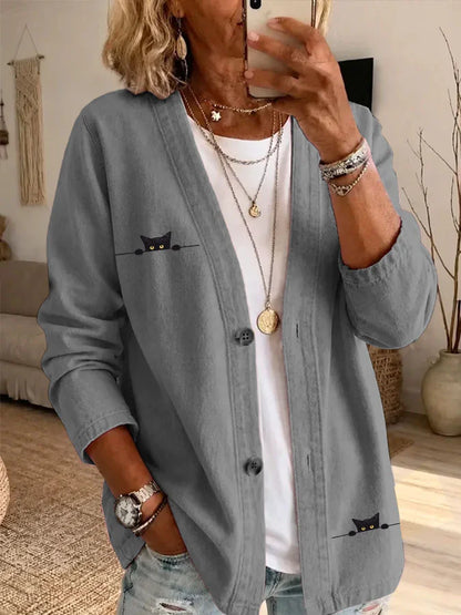 Women's Casual Printed Cardigan