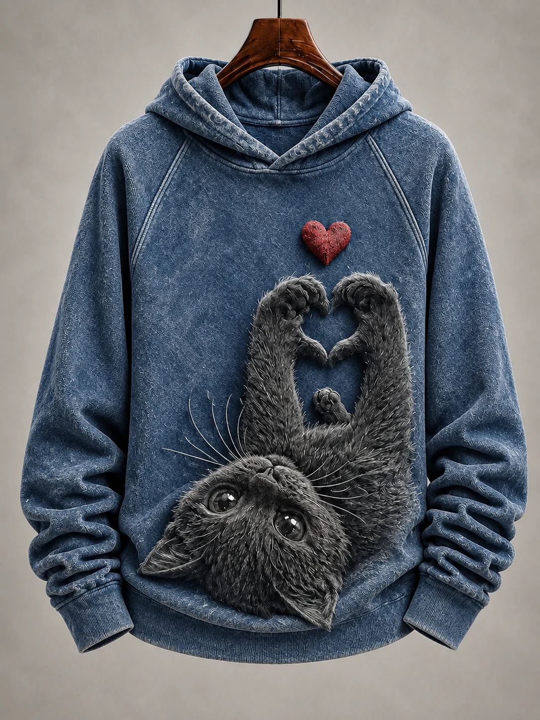 Women's Vintage Cat Print Hoodie