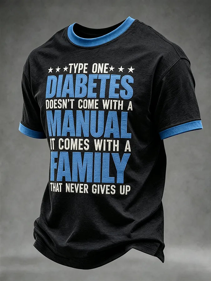 Men's Diabetes Awareness Print Short-Sleeve T-Shirt
