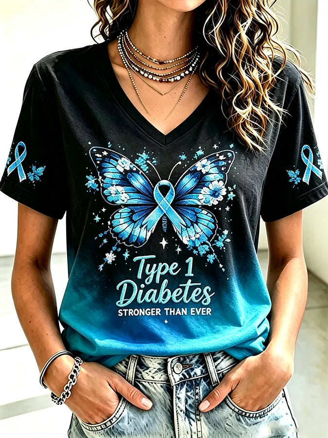 Women's Diabetes Awareness Print Top
