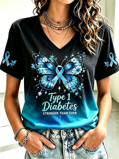 Women's Diabetes Awareness Print Top