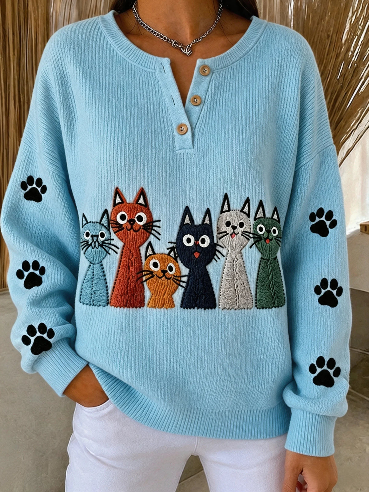 Women's Animal Print Knit Sweater