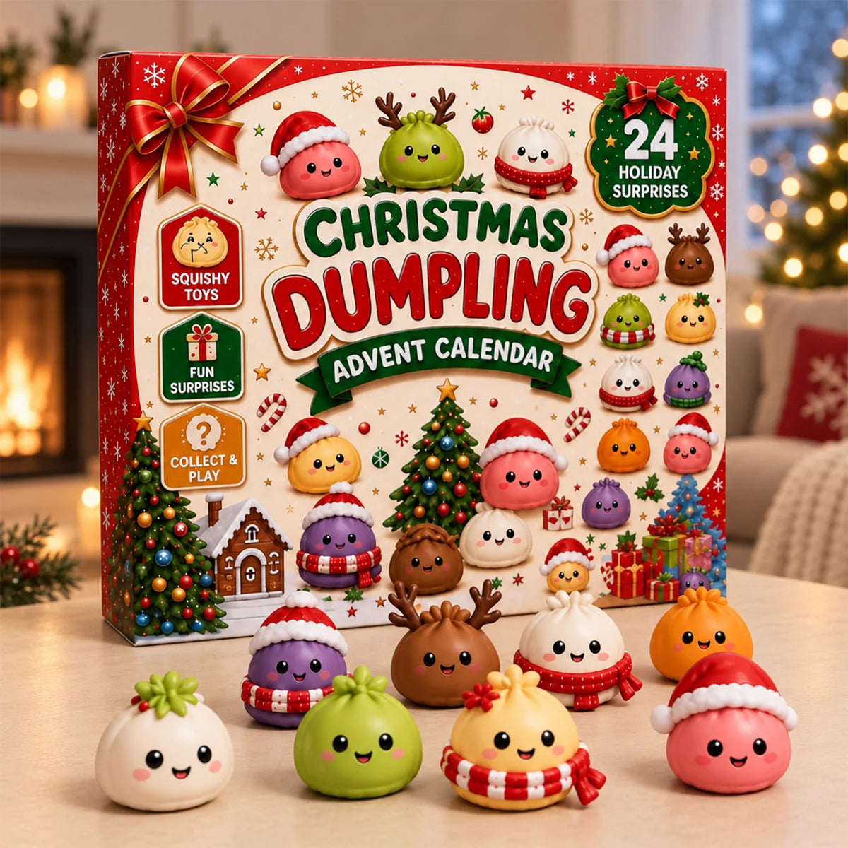 2026 Christmas Dumpling Advent Calendar, 24-Day Countdown • Twenty Four Days Of Squishy - Dumpling Advent Calendar