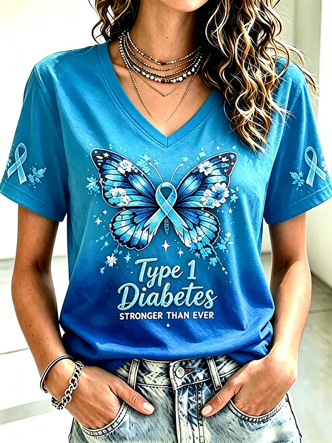 Women's Diabetes Awareness Print Top