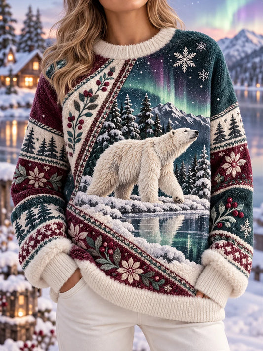 Women's Nordic Forest Animal Knit Top
