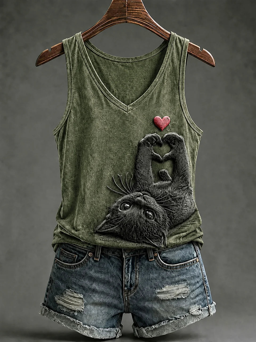 Women's Cat Print Tank Top