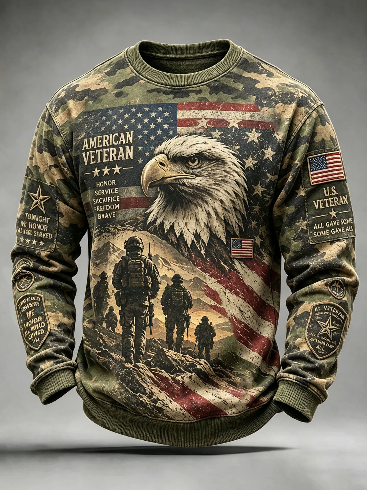 🎖️Men's Veterans Day Theme Printed Sweatshirt