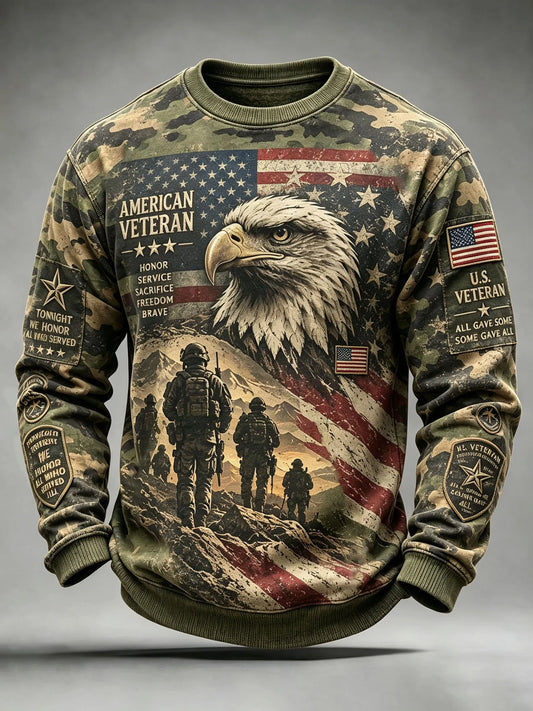 🎖️Men's Veterans Day Theme Printed Sweatshirt