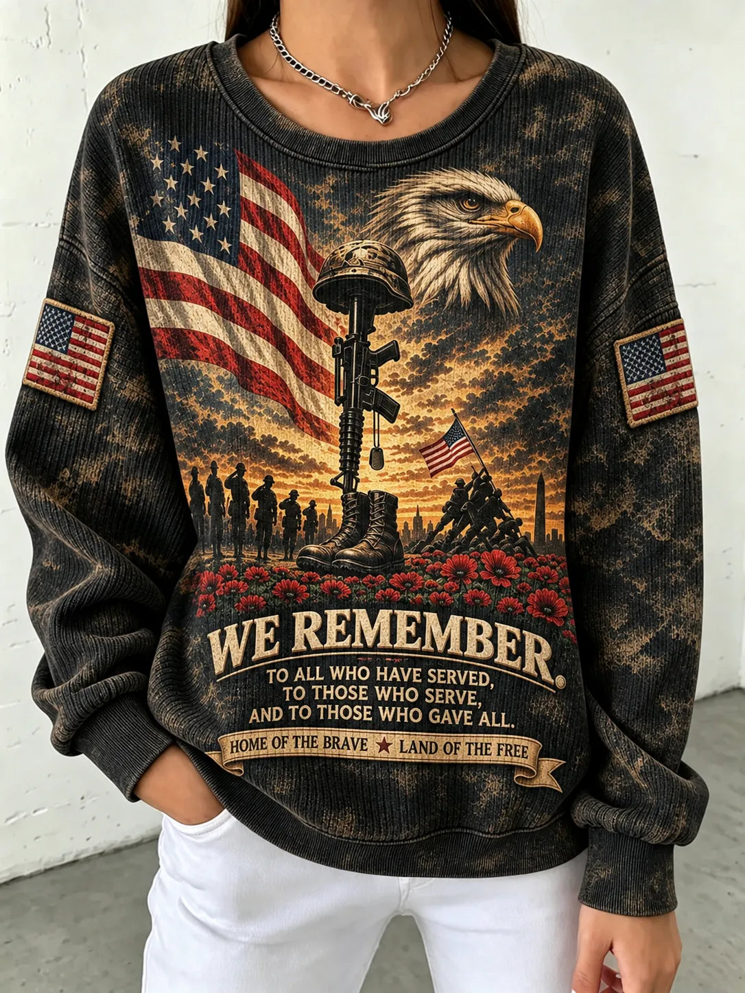 🎖️Women's U.S. Veterans Day Print Sweatshirt