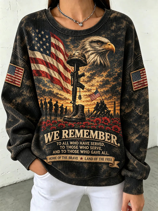 🎖️Women's U.S. Veterans Day Print Sweatshirt