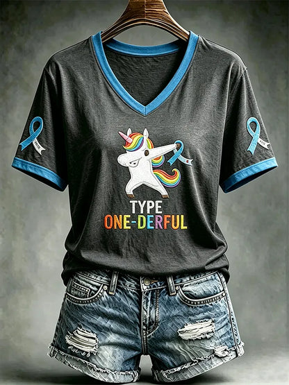 Women's Diabetes Awareness Print Top