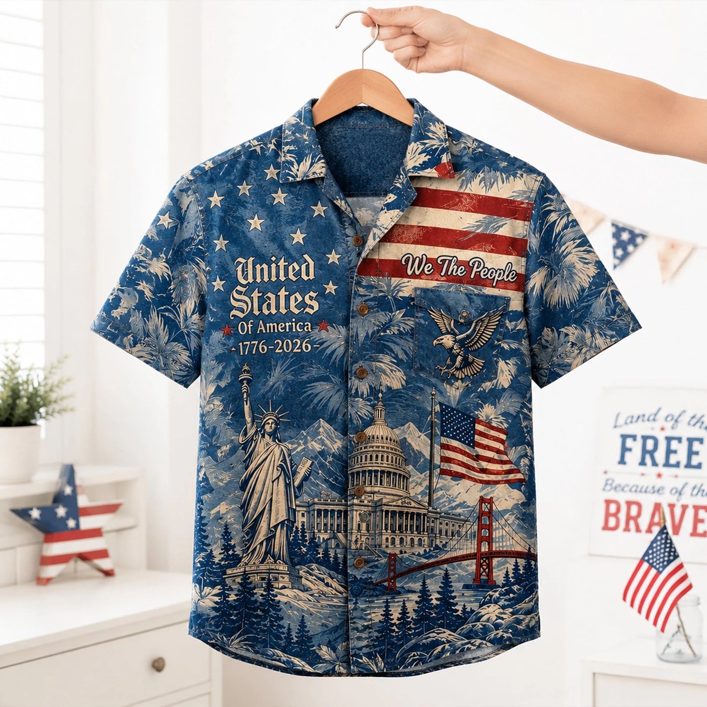 Custom USA Hawaiian Shirt - Personalized 250 Years Of Freedom Independence Day Gift