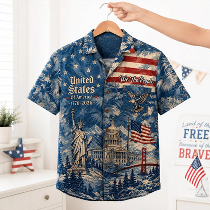 Custom USA Hawaiian Shirt - Personalized 250 Years Of Freedom Independence Day Gift