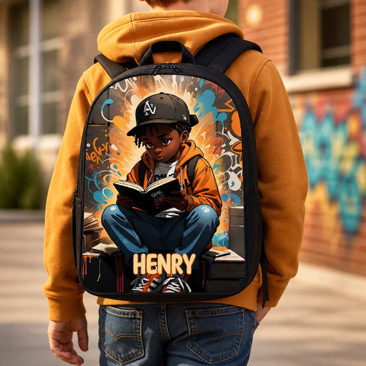 Custom Afro Art Backpack - Personalized Fashion Bag Gift - Bold, Beautiful & Unique