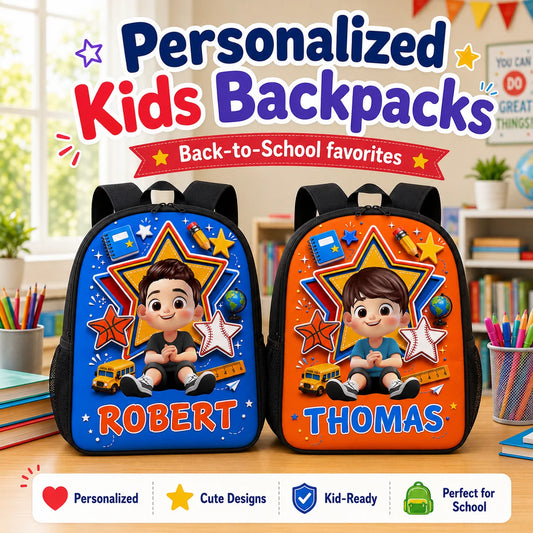 Custom Name Backpack - Personalized Back To School Gifts For Kids - School Days Made Special