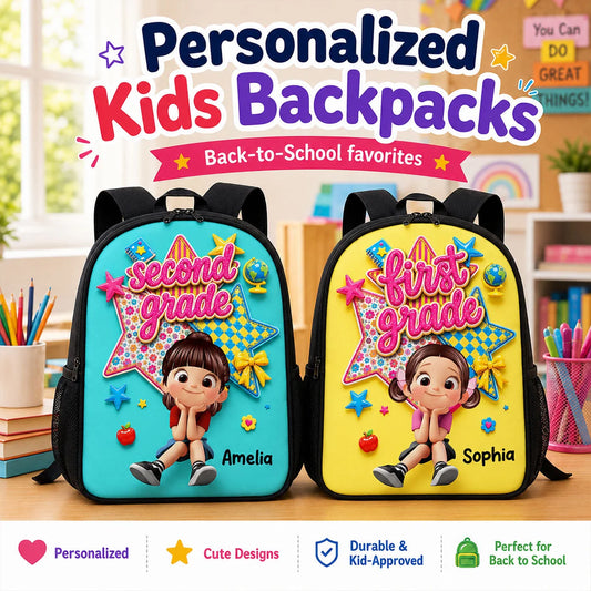 Custom Girls Backpack - Personalized Back To School Gifts For Girls, Daughters & Granddaughters - Ready To Shine