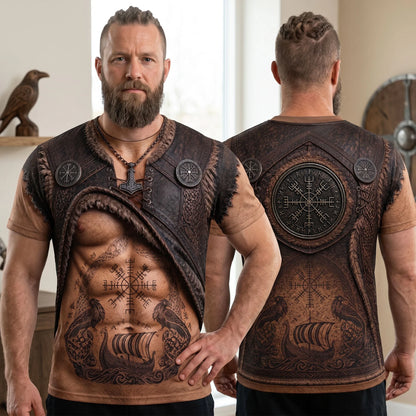 Custom Viking Warrior T-Shirt - Personalized Birthday Gifts For Men - Born For Battle