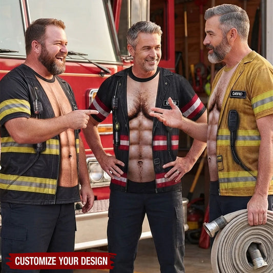 Custom Firefighter Uniform T-Shirt - Personalized Gifts For Firefighters & First Responders - Firehouse Hero