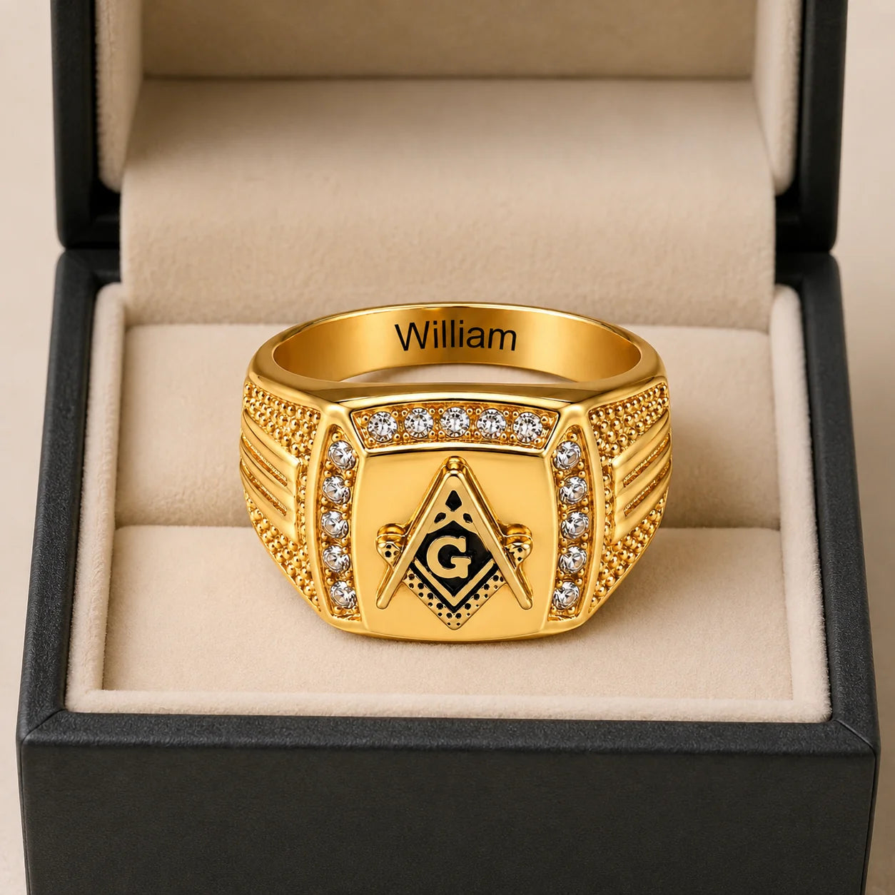 Custom Masonic Ring - Personalized Freemason Gifts For Men - A Symbol That Sets You Apart