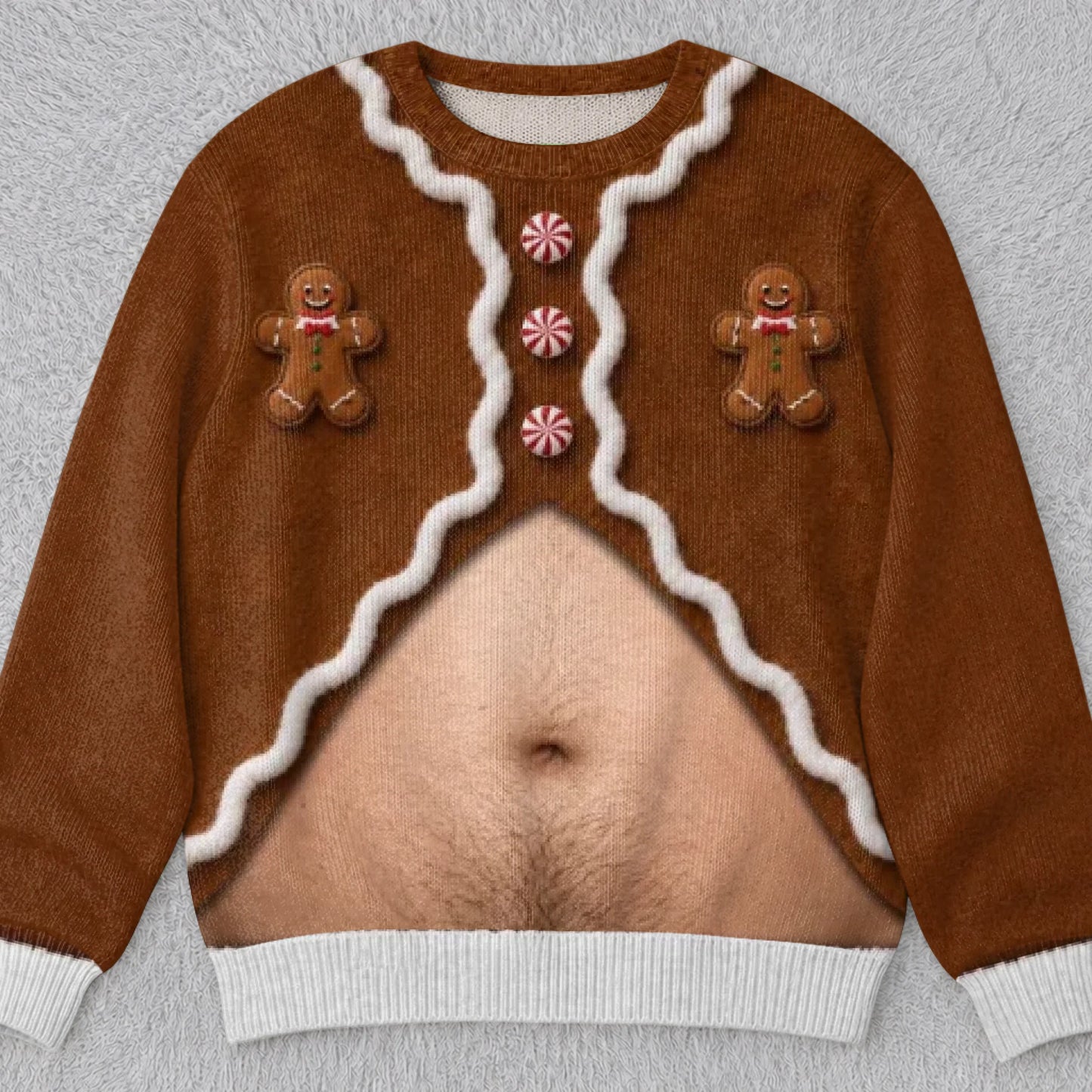 Personalized Ugly Sweatshirt - Christmas, Funny  Gift For Men - Gingerbread Got A Beer Belly