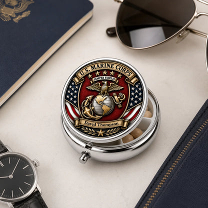 Custom Military Pill Box - Personalized Gifts For Veterans & Service Members - Carry Your Service With Pride
