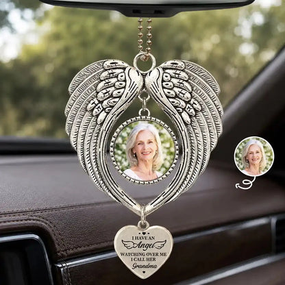 Custom Angel Wings Acrylic Ornament - Personalized Memorial Photo Gifts - Forever Watching Over Me