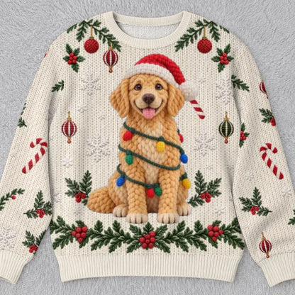 Custom Photo Crochet Pet Christmas Gifts For Dog Cat Lovers - Personalized Ugly Sweatshirt