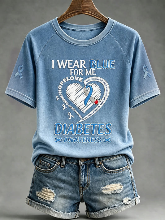 Women's Diabetes Awareness Graphic Casual Top