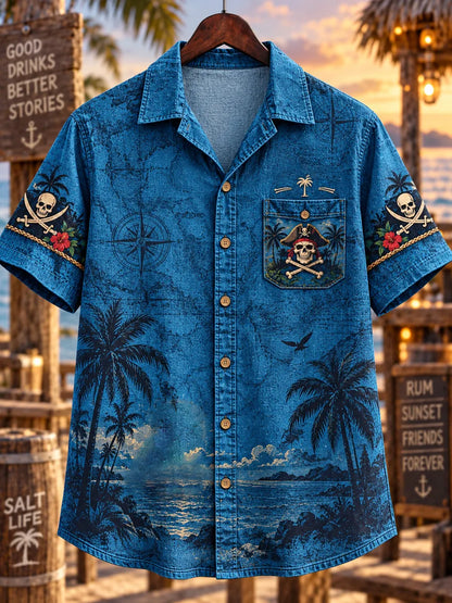 Men's "LOST AT SEA FOUND AT THE BAR STILL CHASING SUNSETS" Print Shirt