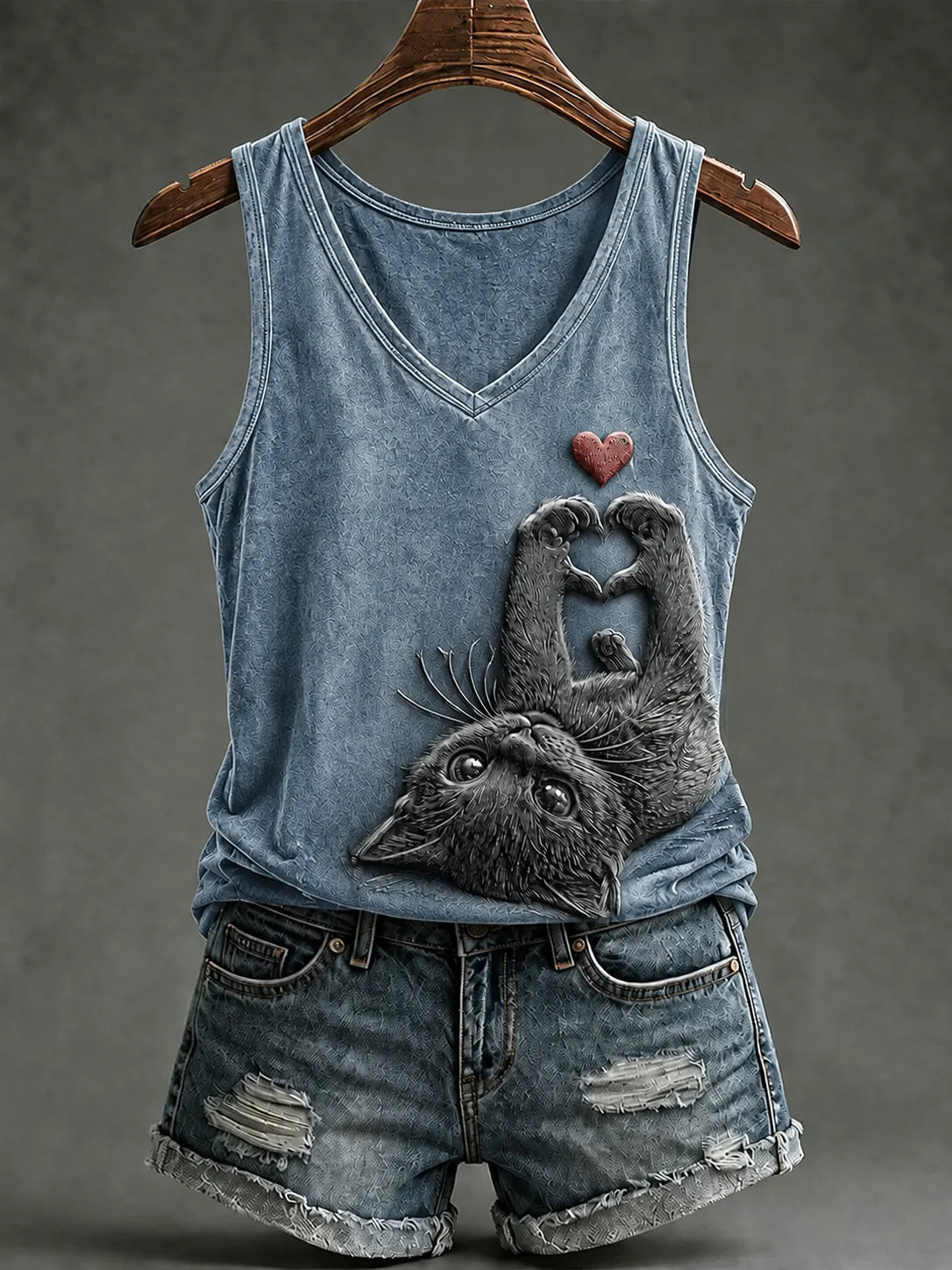 Women's Cat Print Tank Top