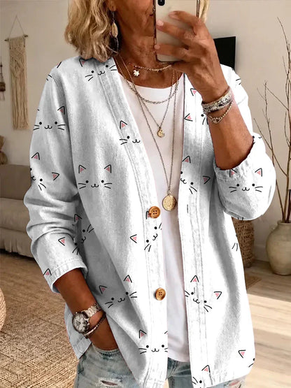 Women's Casual Printed Cardigan