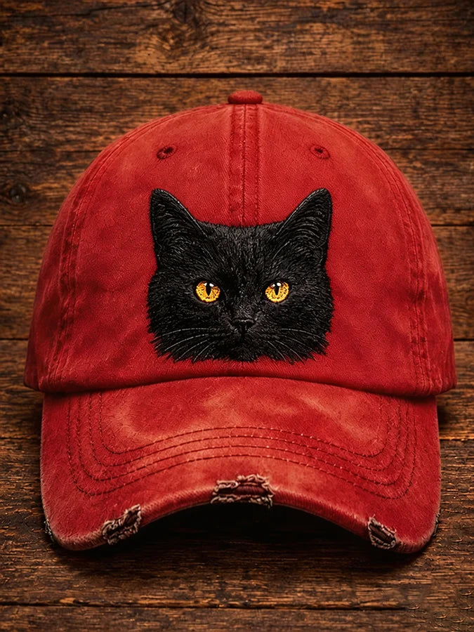 Retro Animal Black Cat Baseball Cap
