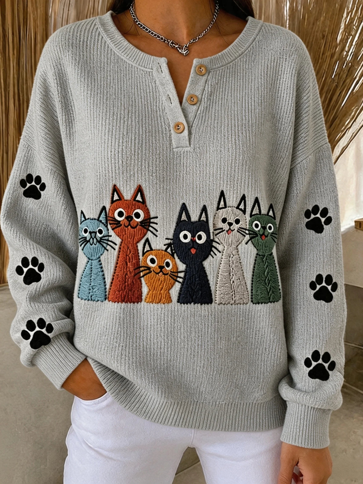 Women's Animal Print Knit Sweater
